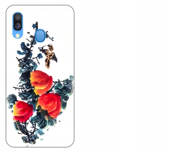 

Etui pokrowiec Samsung Galaxy A40 Kwiaty akwarela