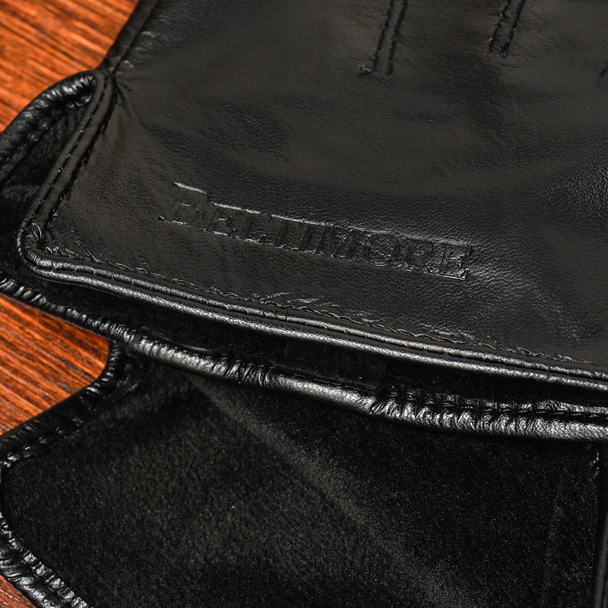 Rękawiczki skórzane męskie polar klasyczne pięciopalczaste ciepłe BELTIMORE Kolekcja LEATHER-MENS-GLOVES