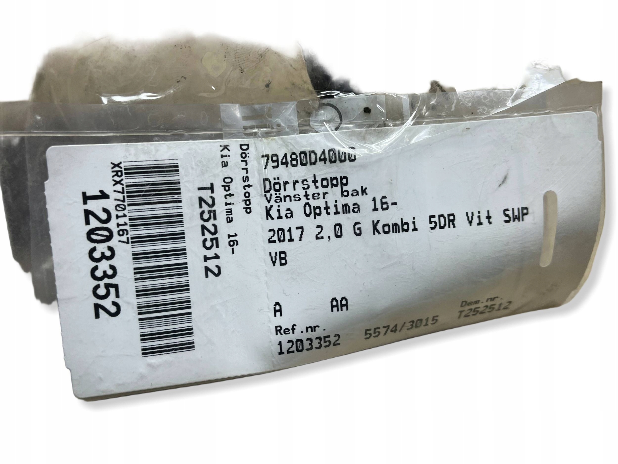 KIA OPTIMA 15-20 limiter door left rear part 79480D4000