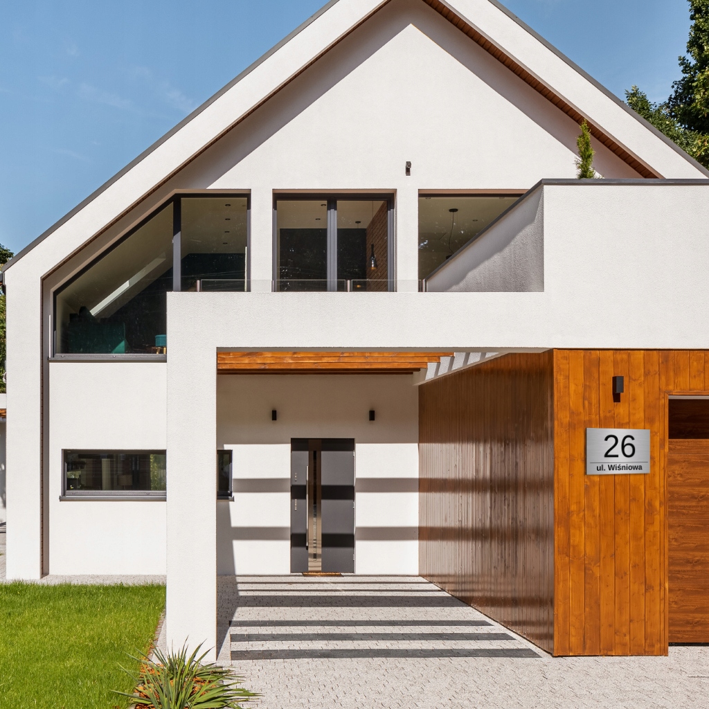 NUMER NA DOM TABLICZKA 30x20cm DYSTANSE KOŁKI MONTAŻOWE INOX ADRES NR ULICY Stan opakowania oryginalne