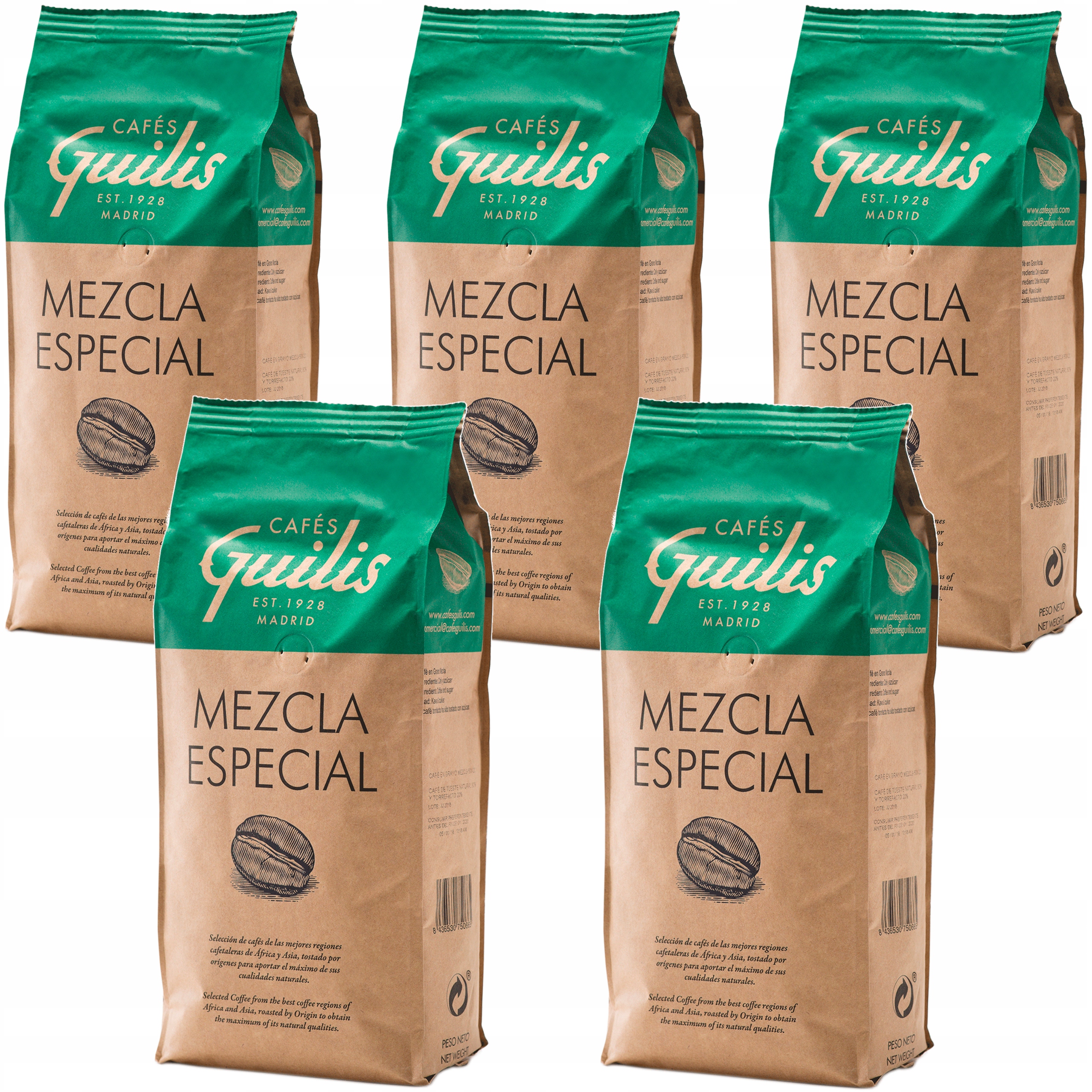 Kawa Ziarnista Mezcla Especial z palarni Cafes Guilis zestaw 5x1kg