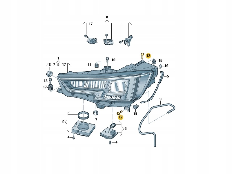 Śruba Imbusowa Reflektora Audi OE WHT000372 M6x40 Producent części Volkswagen OE