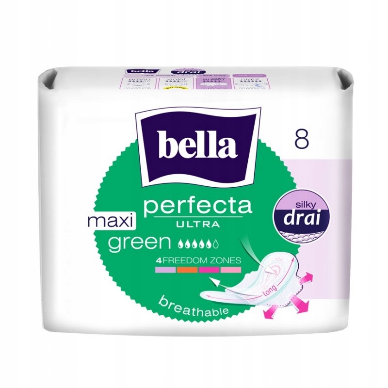 

Podpaski Bella Perfecta Ultra Maxi Green 8 szt.
