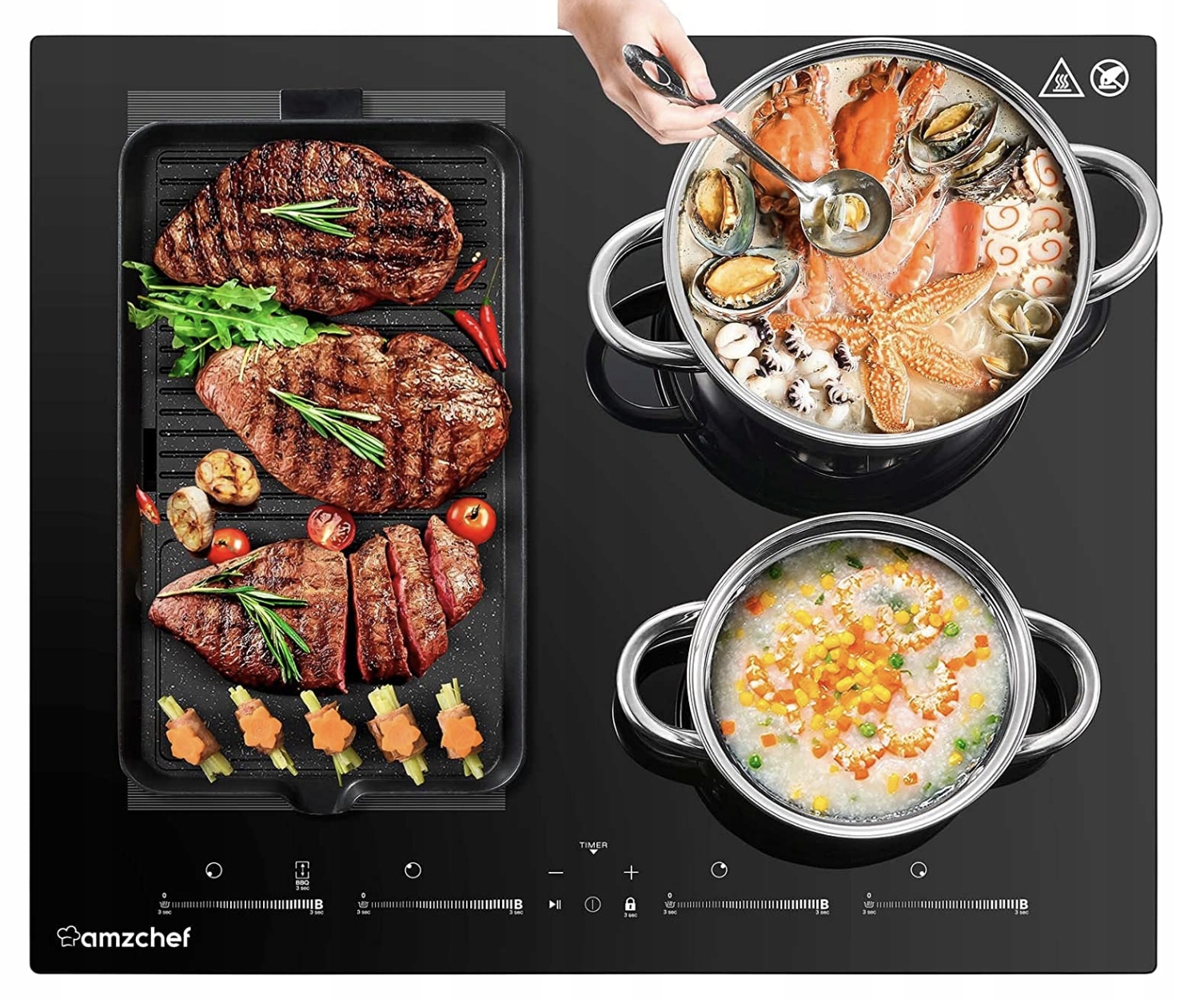 Indukční varná deska Amzchef YL-IF7018S-5B5B3B1B