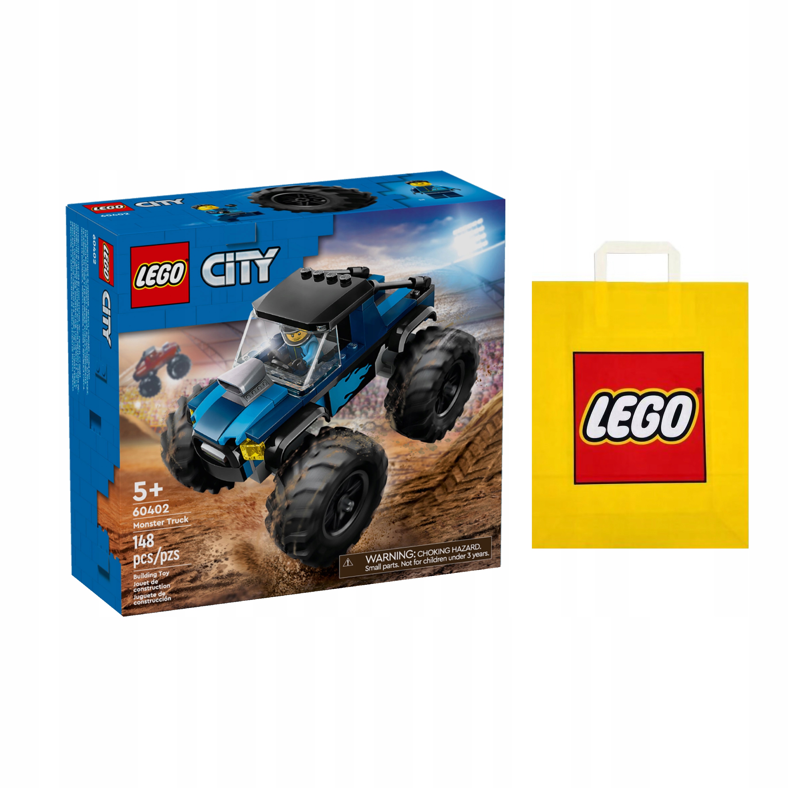 LEGO CITY č.60402 - Modrý monster truck + Darčeková taška LEGO