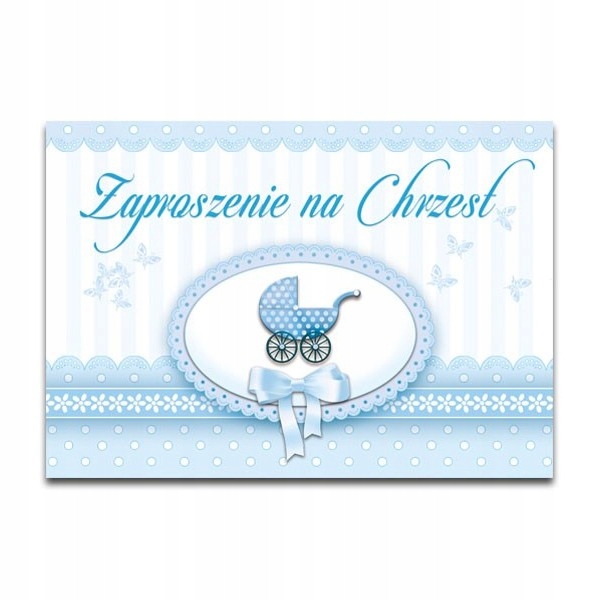 

Zaproszenie Na Chrzest - 2 sztuki niebieskie