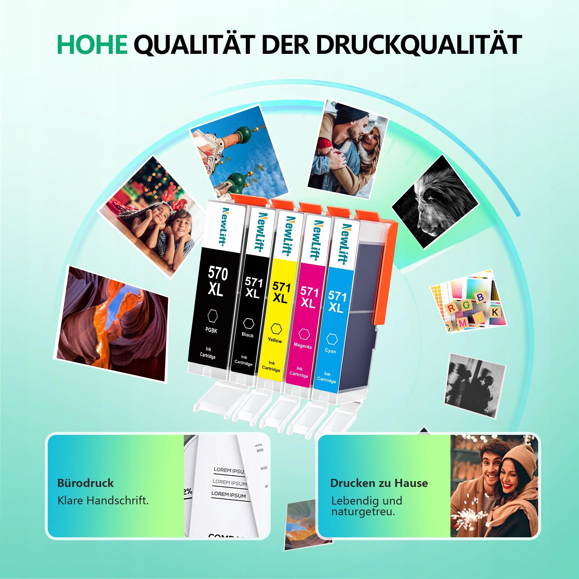 NEWLIFT Kompatybilne Tusze Canon 570XL 571XL Pixma TS5050 TS5000 MG5750 — miniatura 4