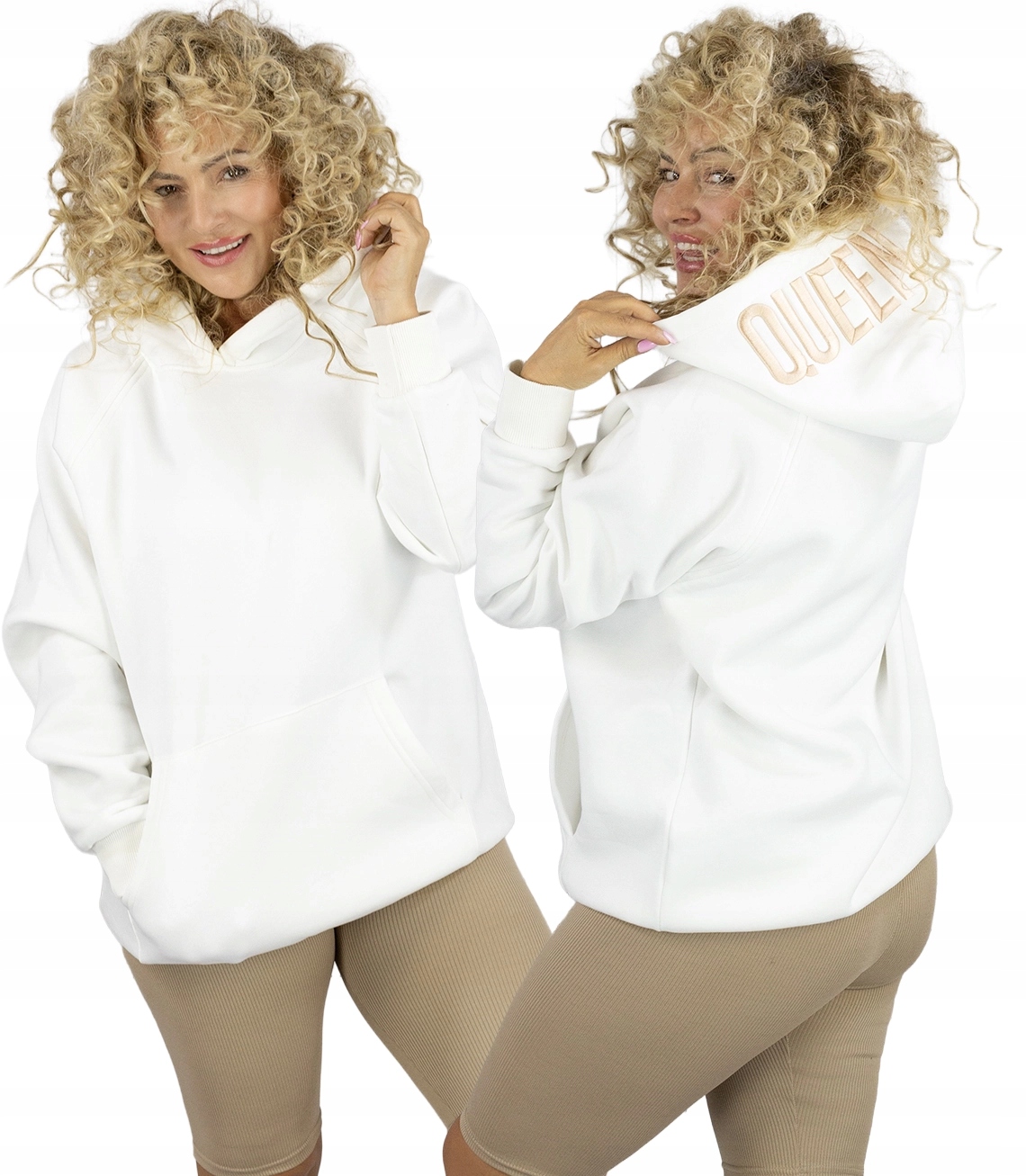 Mikina s výšivkou Queen a kapucí – 100% bavlna unisize