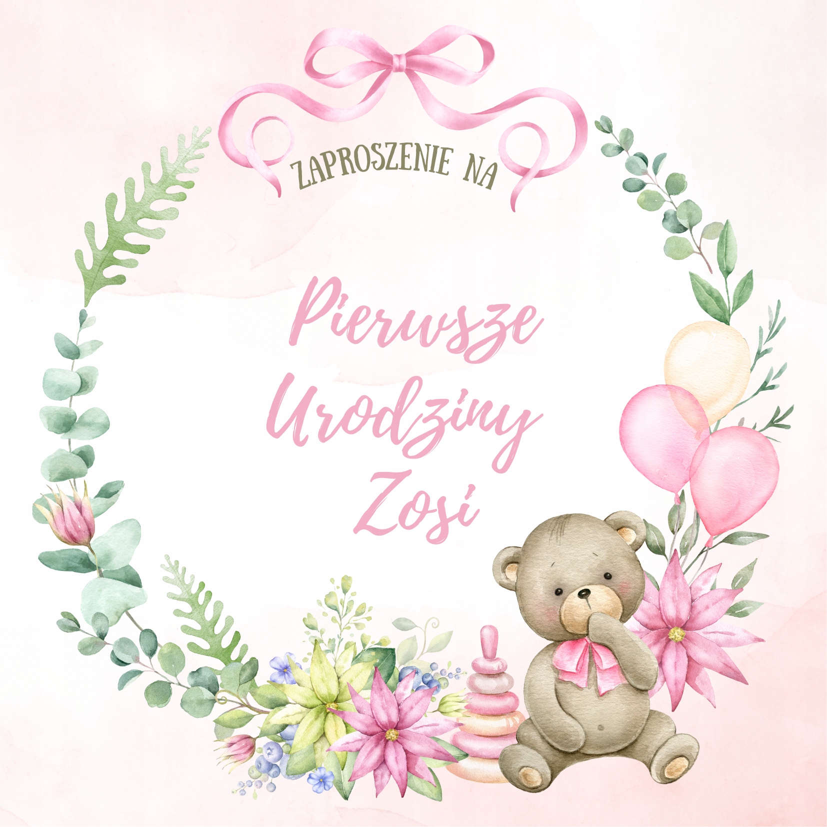 Zaproszenie na Urodzinki + Koperty