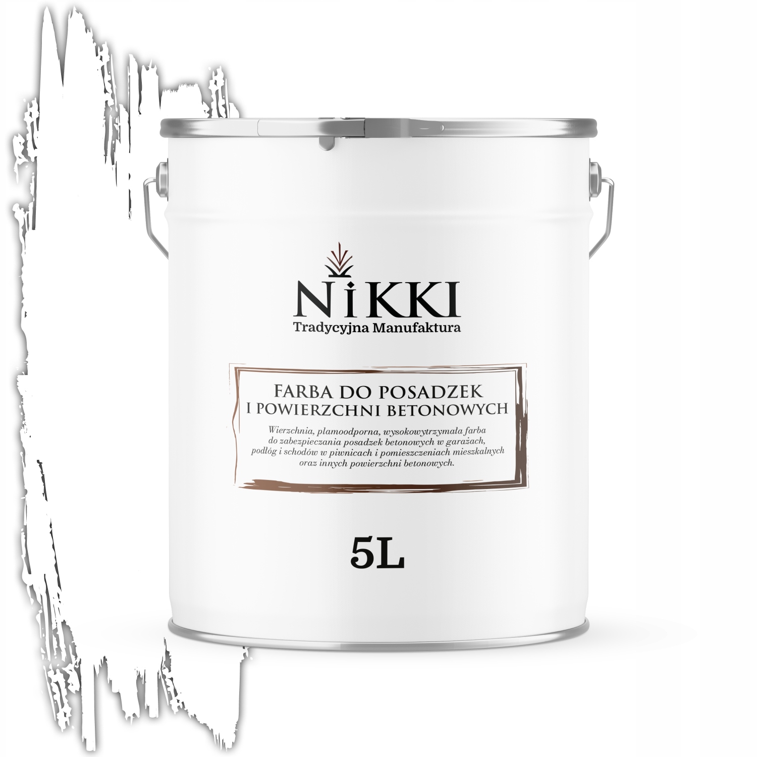 Farba Do Posadzek Betonowych 5L Ochronna Odporna Betonu Biały RAL9003