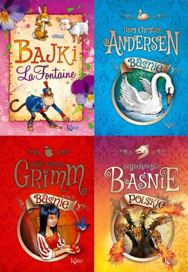 

4x Baśnie Bajki Polskie, Andersen, Grimm, Perrault