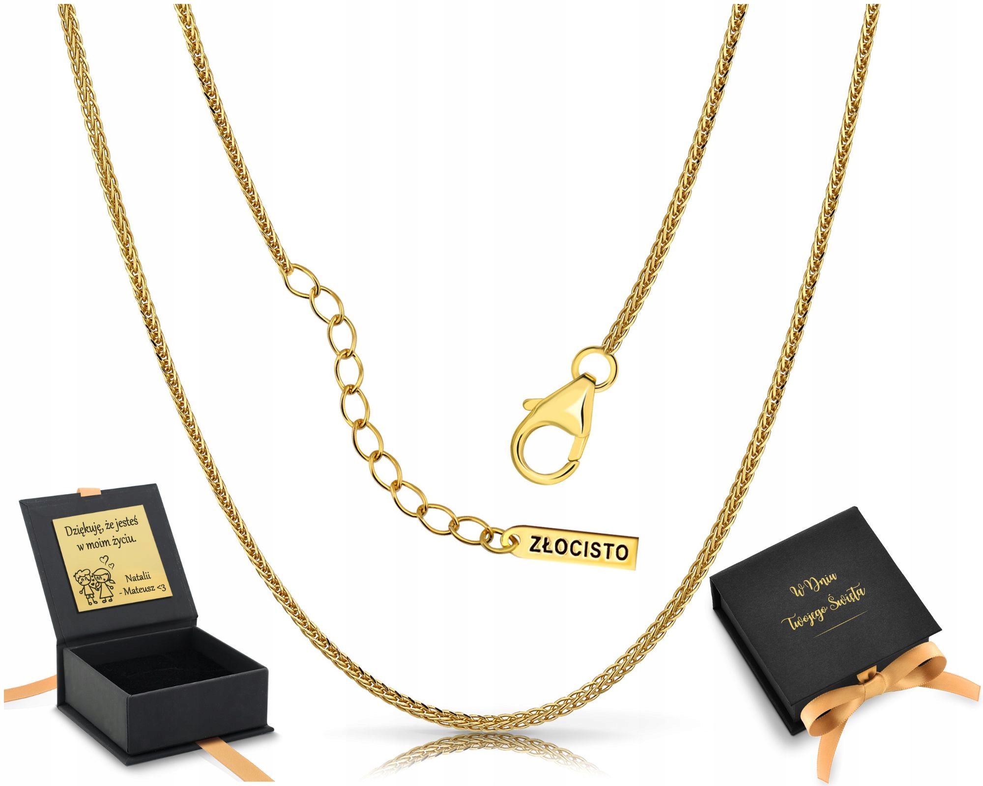 Dámský pozlacený řetízek s liščím ocasem 38 41 cm 925, pletený, hladký