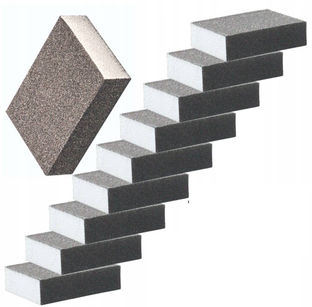 10 x KLOCEK KOSTKA GĄBKA ŚCIERNA P 80 SZLIFIERSKA DO SZLIFOWANIA GŁADŹI