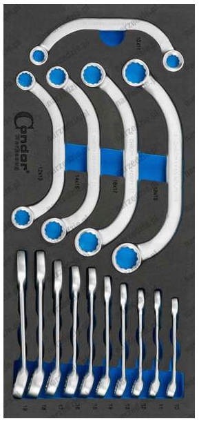 Klucze Oczkowe gięte Płaskie Krótkie 10-19 Condor WC.7315 Wkład