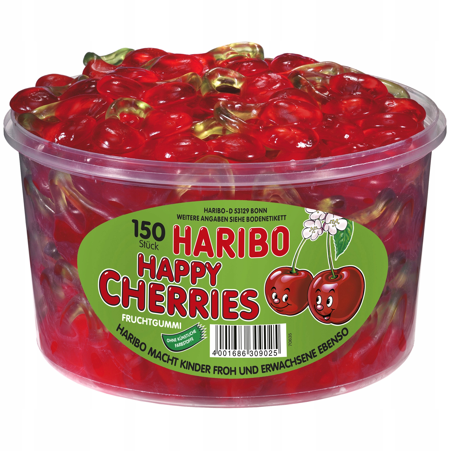 Levně 2x Želé Bonbony Happy Cherries 1,2 kg Haribo