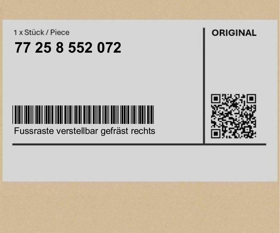 Podnóżek regulowany frezowany prawy BMW K53 (R 1200 R, R 1250 R) K54 (R 120