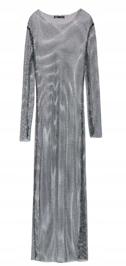 Zara Průhledná Černá Šaty S Krystaly, Síťovina vel. S