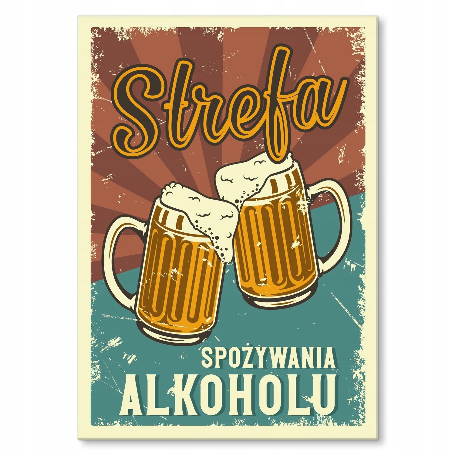 Kovový plakát Alkoholová zóna Dárek 30 x 42 cm