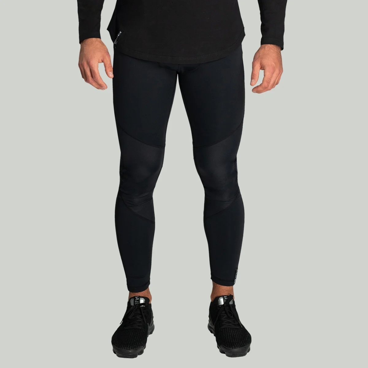 Męskie Legginsy Sportowe Treningowe Czarne Strix XXL
