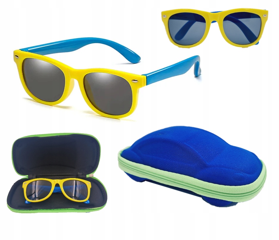OKULARY POLARYZACYJNE TRWAŁE DZIECIĘCE MAŁE GUMOWE