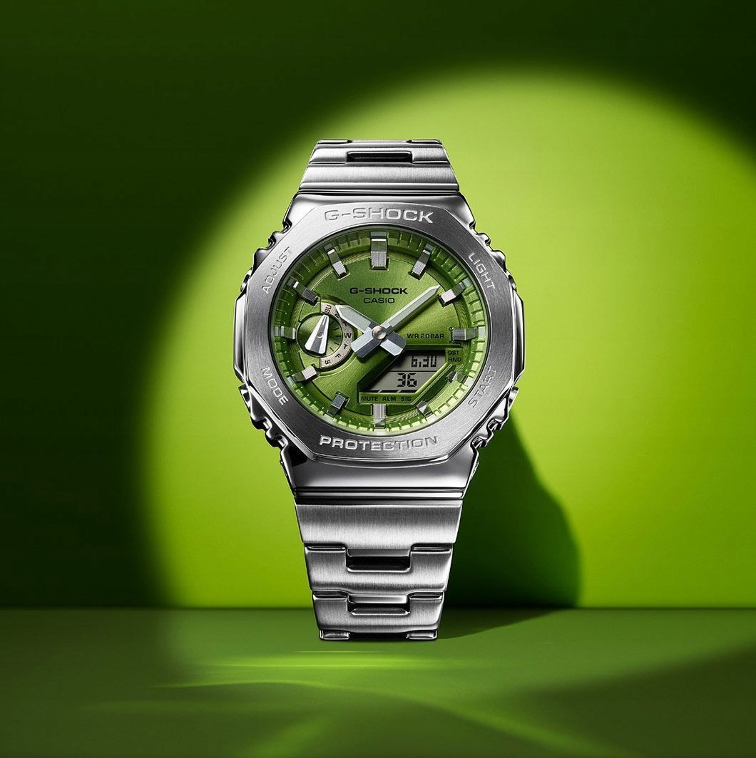 Casio G-shock G-steel hodinky na náramku zelené GM-2110D-3AER