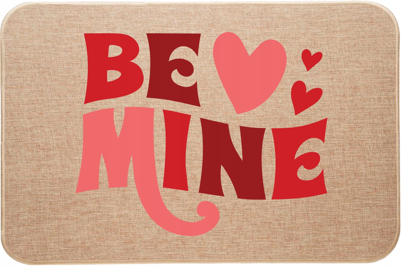 Valentýnská lněná rohožka s potiskem Be Mine Dárek