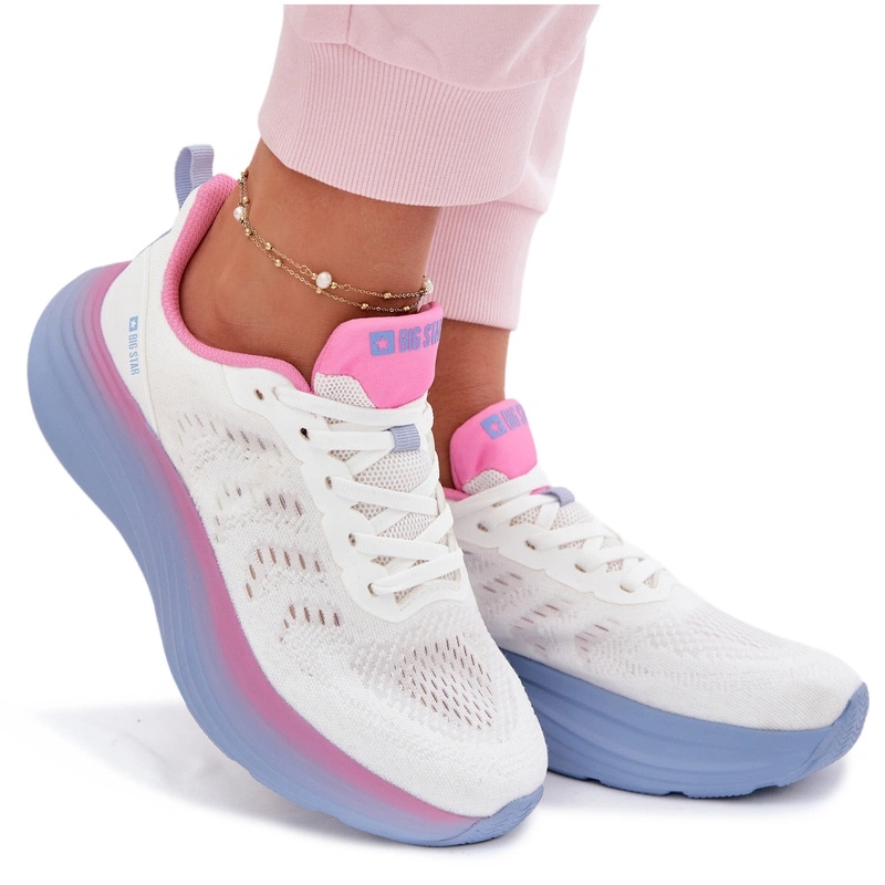 Sportovní Boty Big Star Dámské Lehké Pohodlné Šněrovací TT274046 Bílé 39