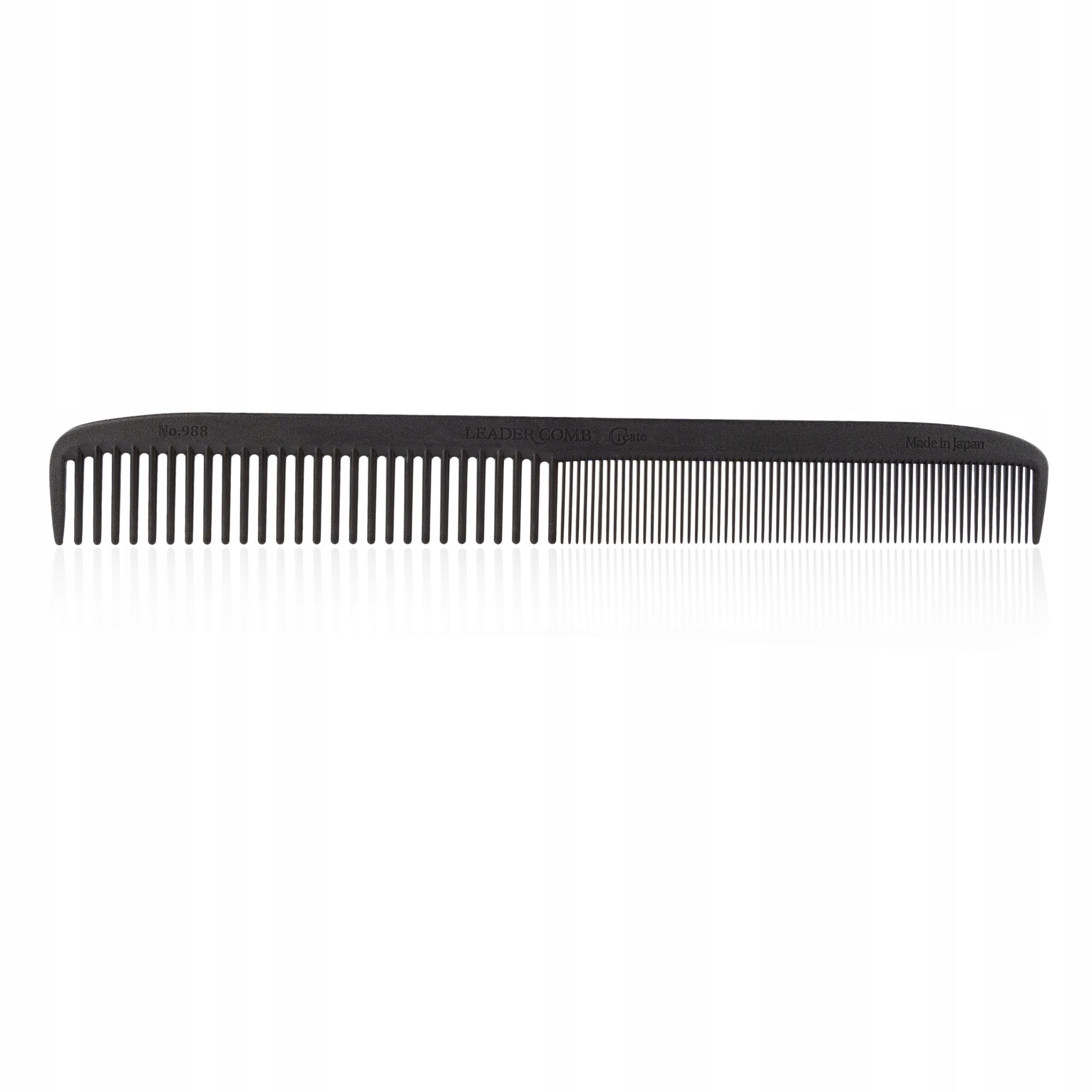 Karbonový kadeřnický hřeben Leader Comb Carbon 988 Carbon Black (Černý)