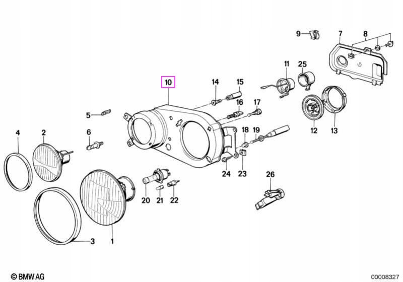 Рамка фары BMW E23 оригинал 63121370508 PRA