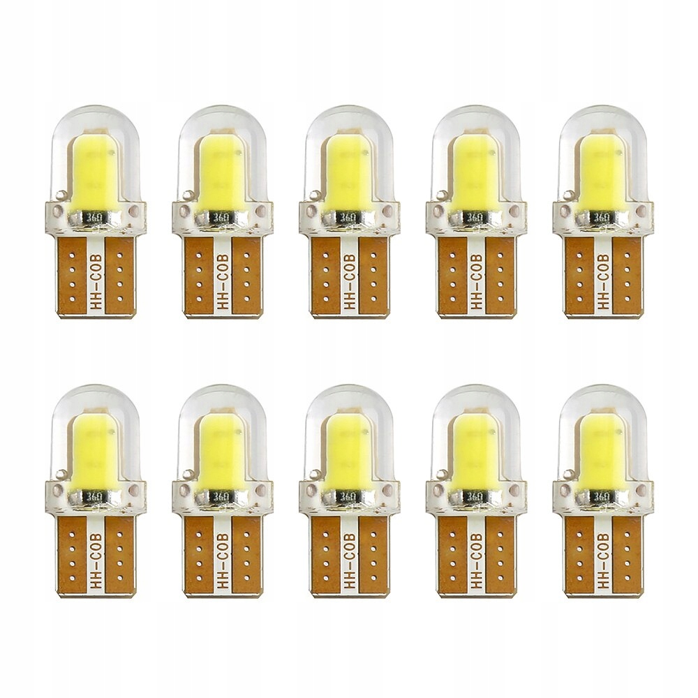 10x ŻARÓWKA MOTOCYKLOWA LED COB 4 CHIP W3W W5W W10W T10 POSTOJÓWKA SILIKON
