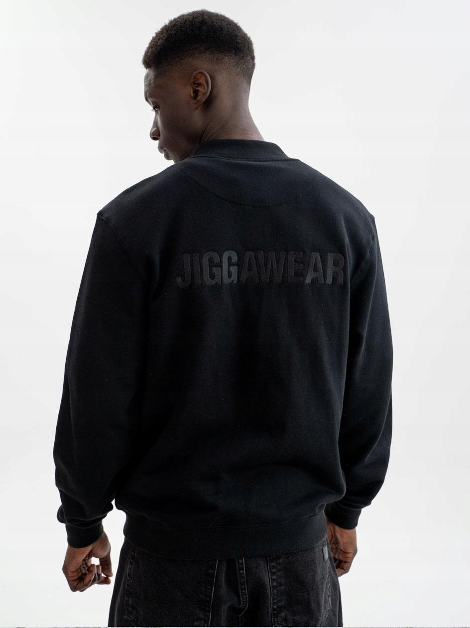 Pánská Baseballová Bunda Regularfit Jigga Wear 100% bavlna s výšivkou Černá XXL