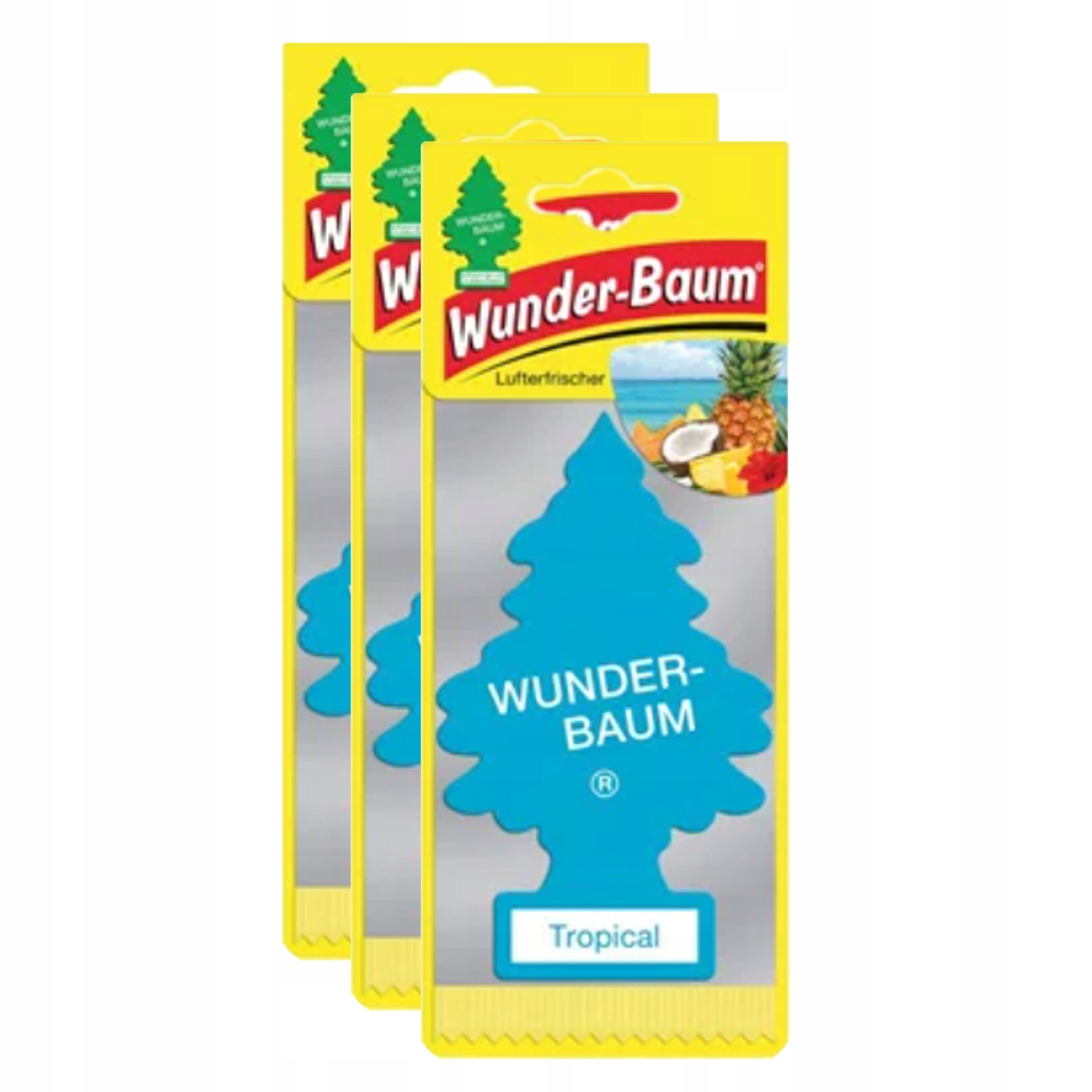 Wunder-Baum Tropical – choinka zapachowa do auta 3 szt.