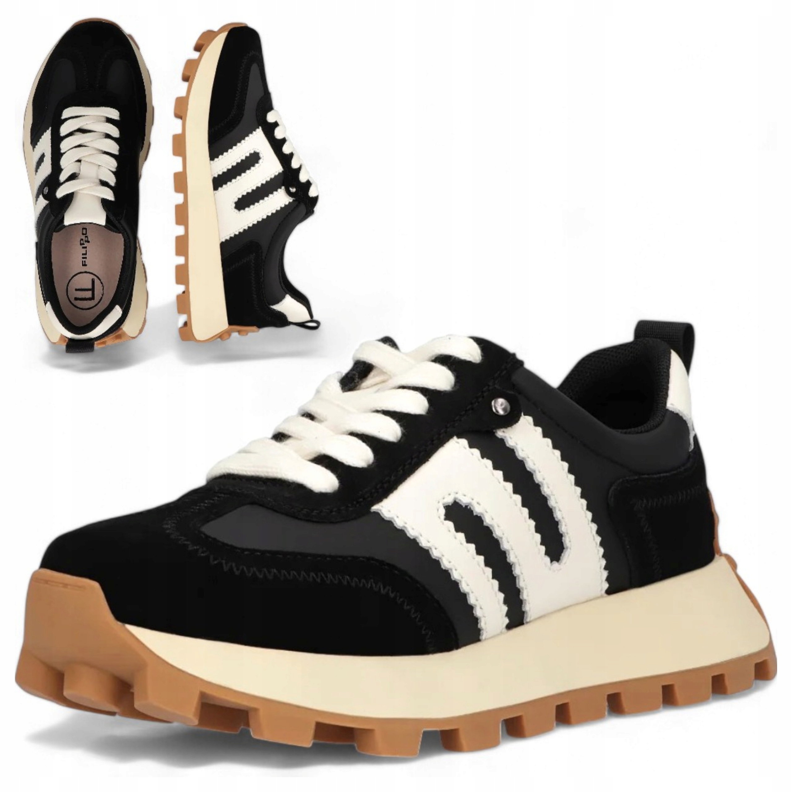 Filippo 41 Dámské polobotky Přírodní Kůže Sportovní obuv letní platforma