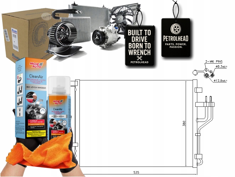 Kondenzátor Klimatizace Hyundai IX35 Kia Carens IV #Petrolhead Pro+ Kit9