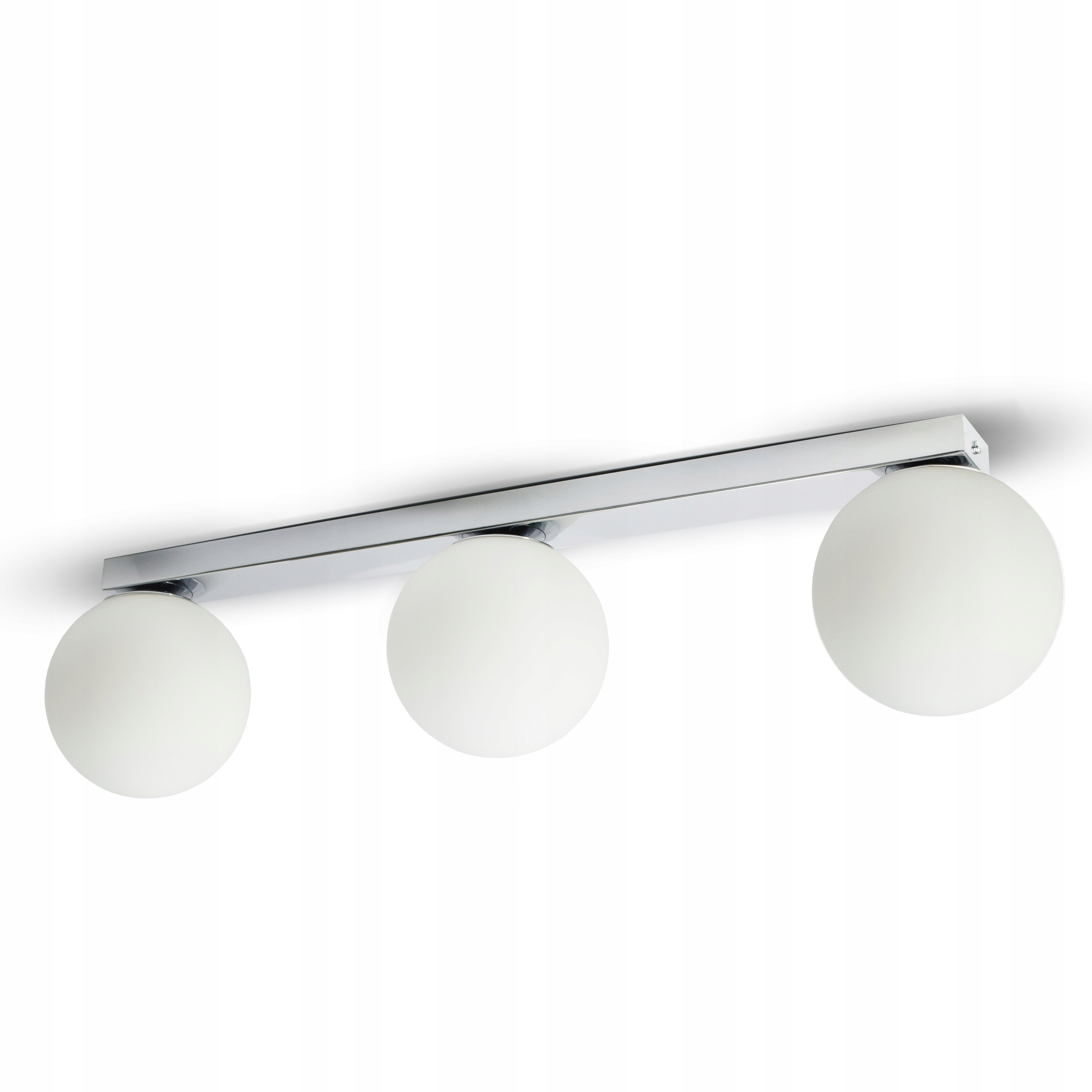 Závěsné Stropní Svítidlo Lustr Full Globe Glass 560-B3 G9 Bílé koule Chrom