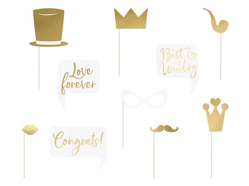 Gadżety do zdjęć ślub wesele fotobudki rekwizyty na sesję ślubną 10 sztuk