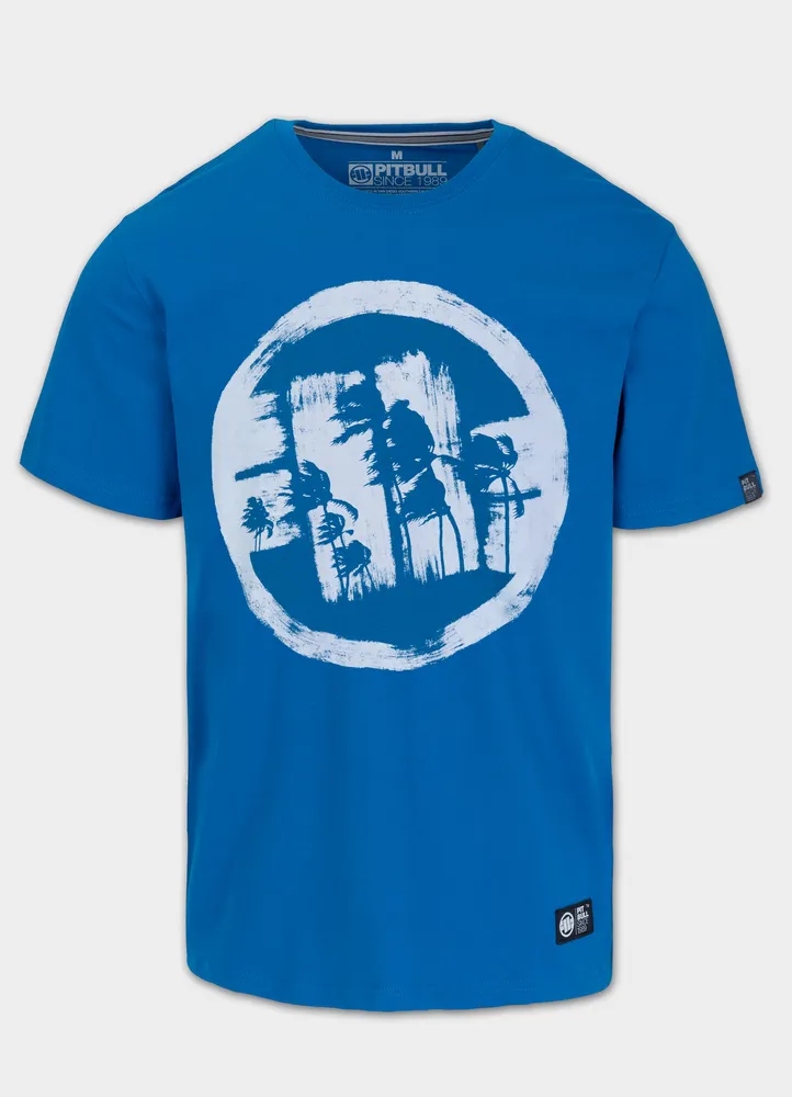 Męska Koszulka Pitbull Bawełniany Klasyczny T-shirt duże logo Logo Palms