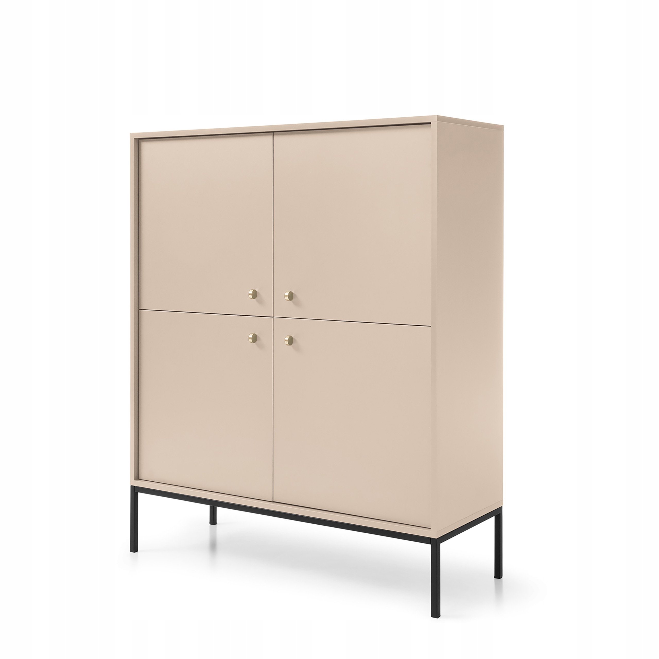Komoda Mondo 104 cm do obývacího pokoje Ložnice 4 Dvířka Béžová