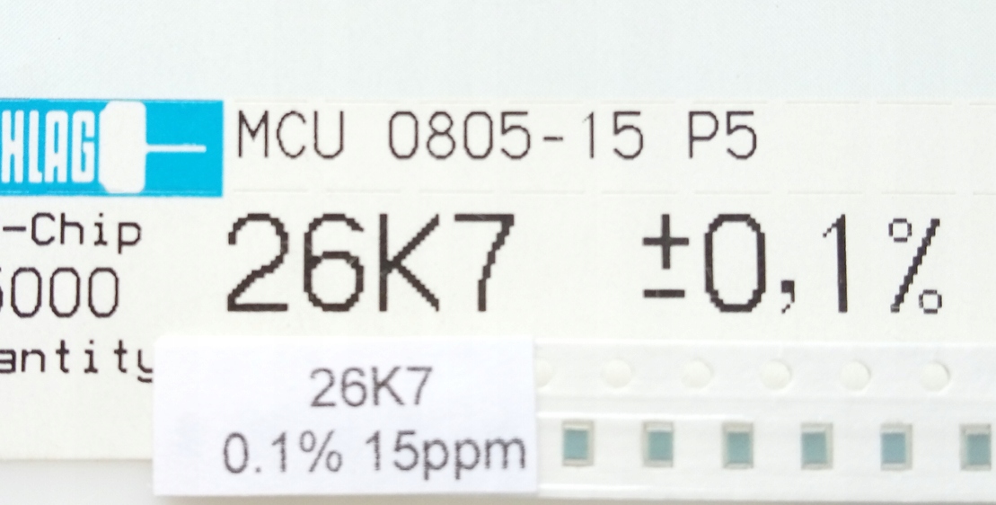 [20szt] Rezystor precyzyjny Smd 26.7K 0.1% 15ppm MCU0805 low noise audio