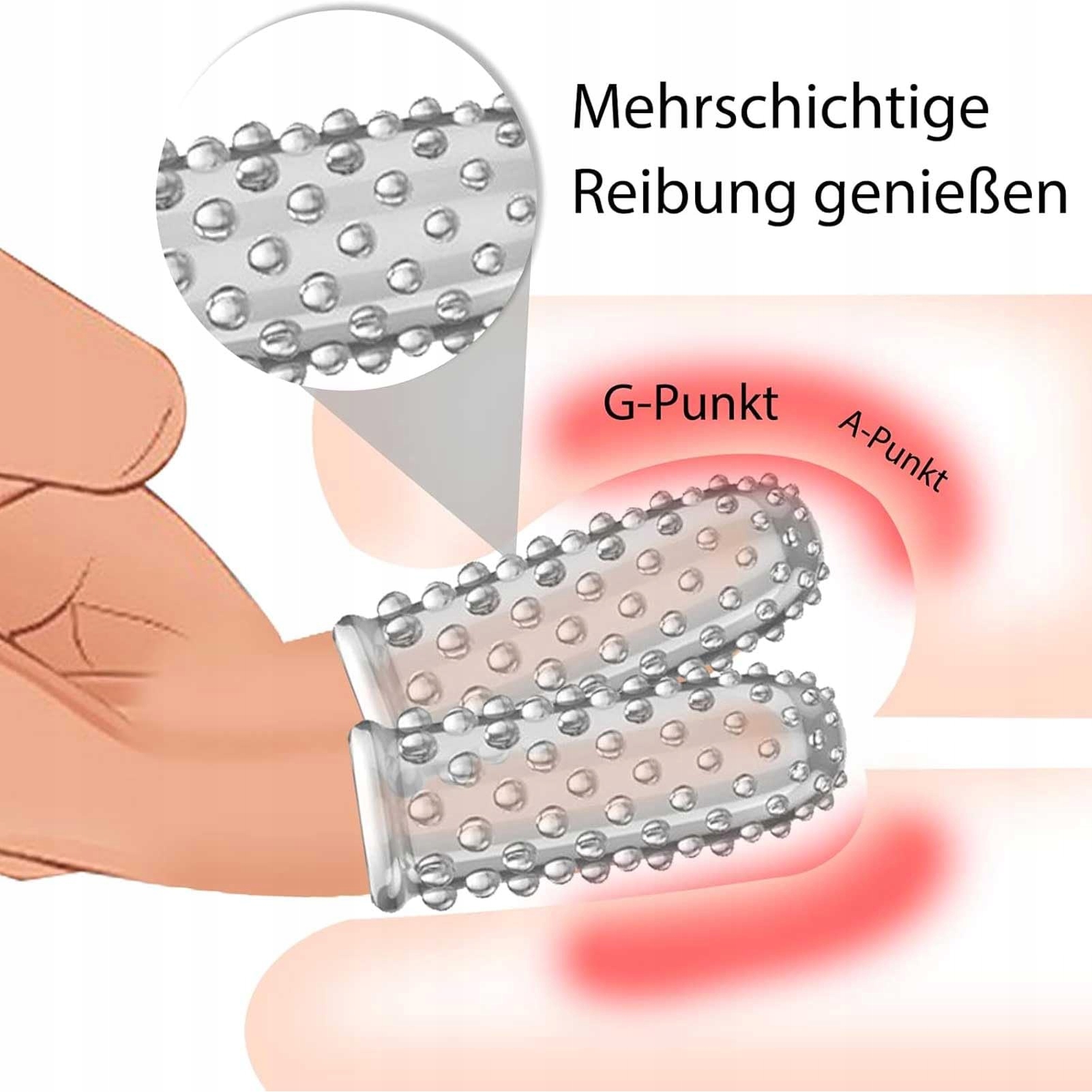 FINGERHÜLLEN 2 Osłonki Na Palce Stymulator Klitoris G-punkt Zabawka — miniatura 4