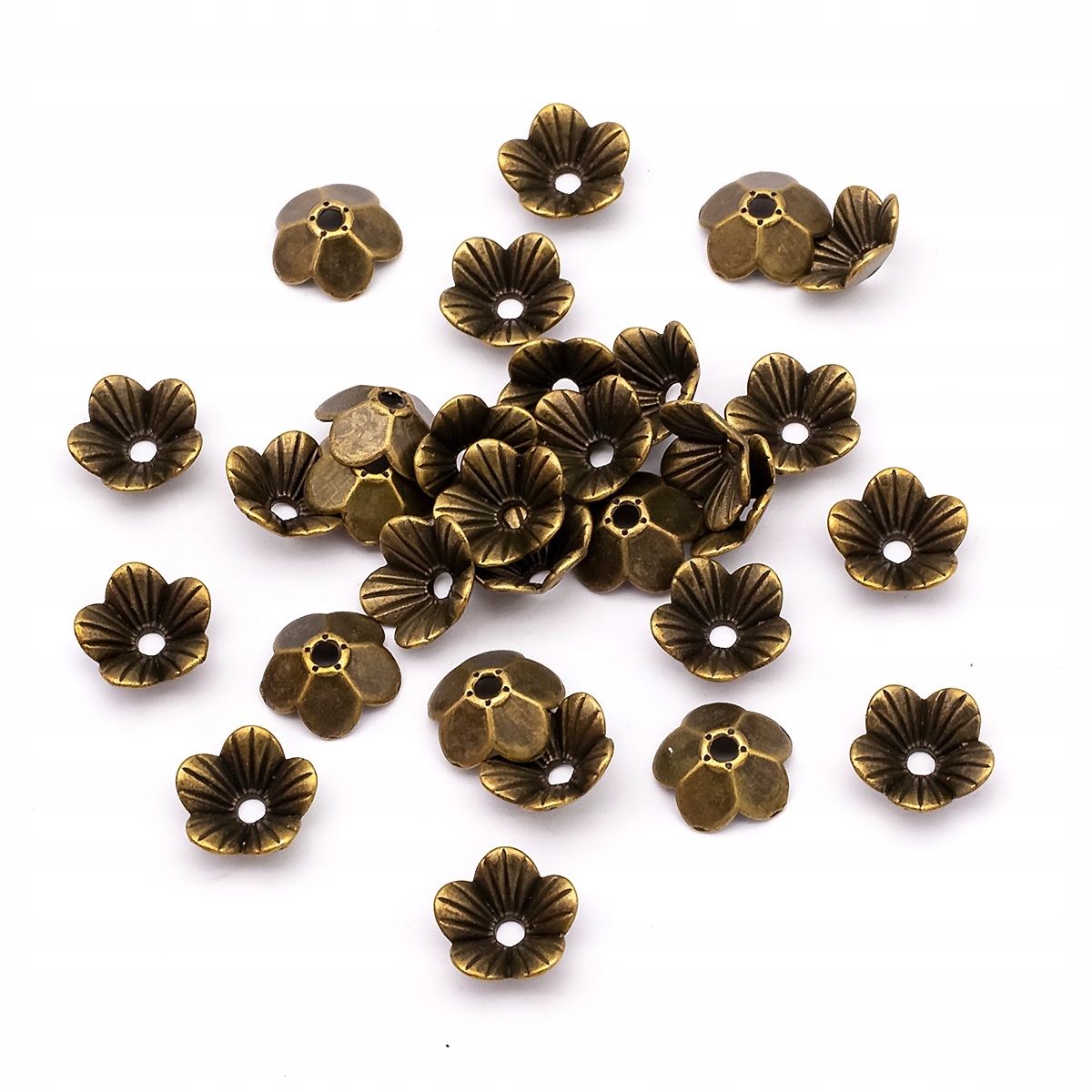 Nakładki Metalowe na Koraliki 10x10x3mm 30szt
