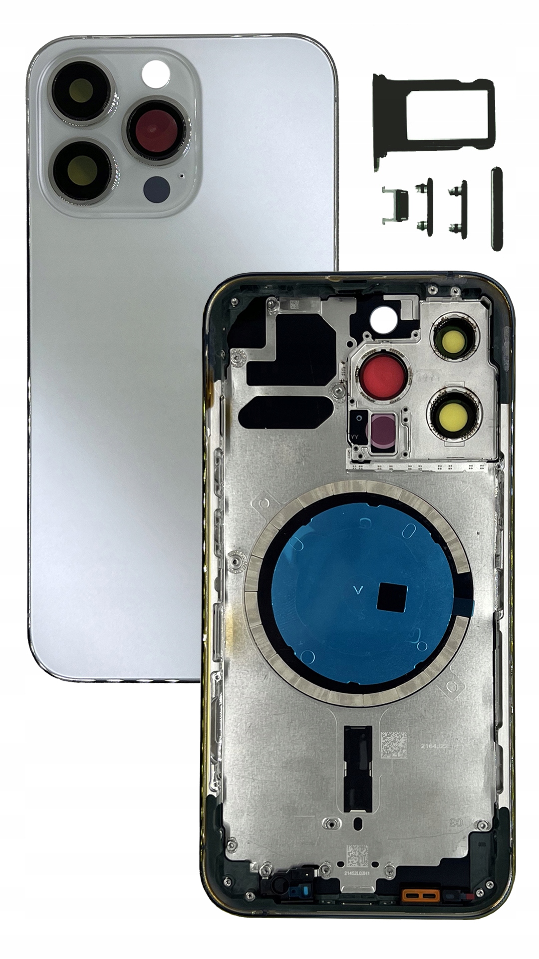 Kompletní pouzdro Bílé pro Apple iPhone 13 Pro, tělo rámeček