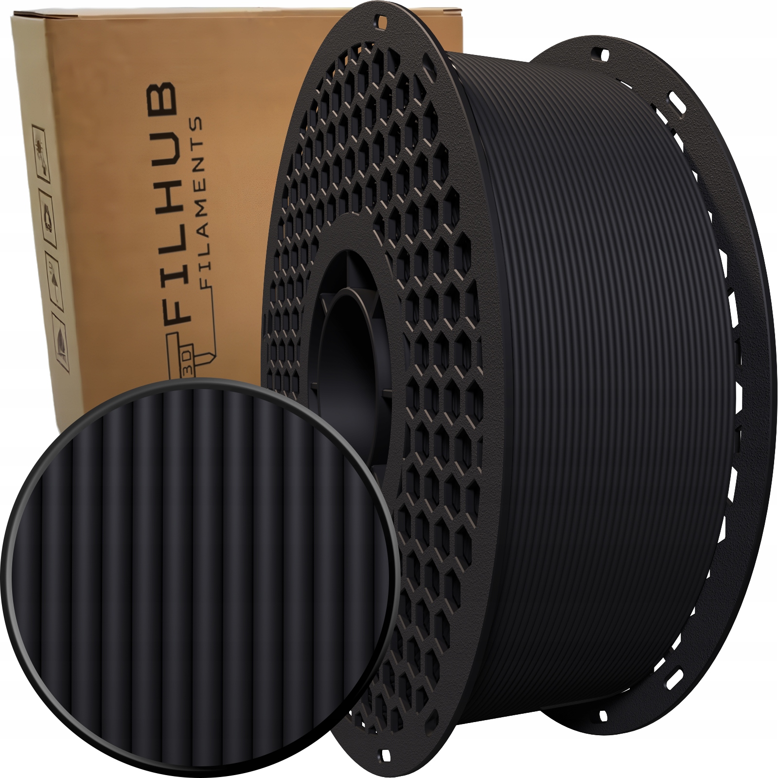 Filament PETG matowy FilHub 1.75 mm czarny 1 kg