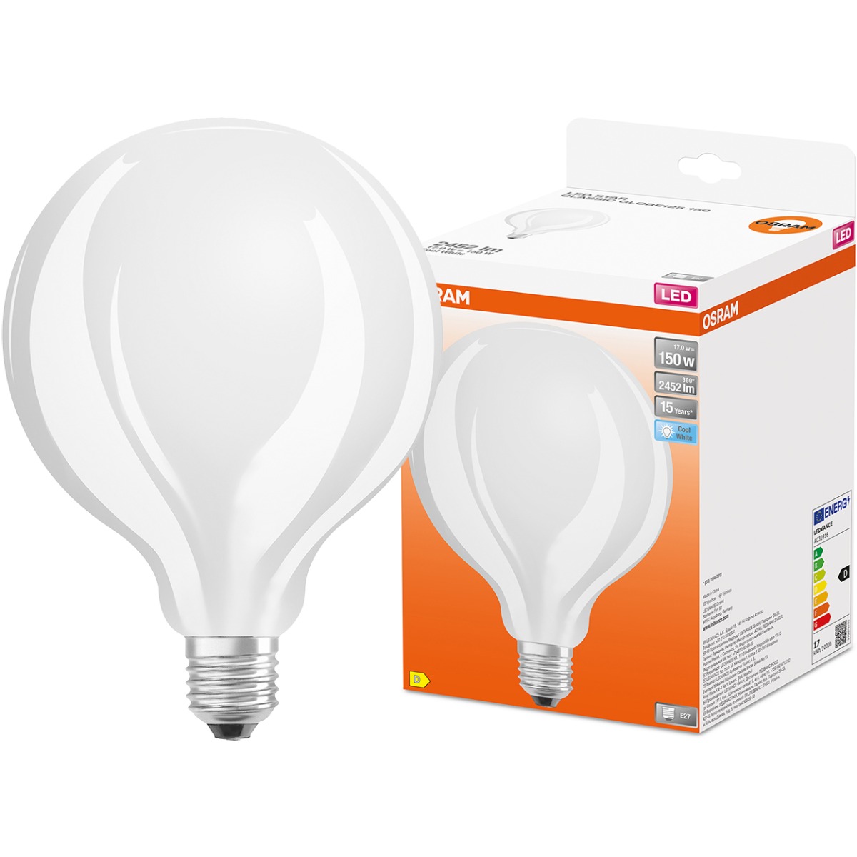 

Żarówka Led E27 G125 17W 150W 4000K Filament Osram