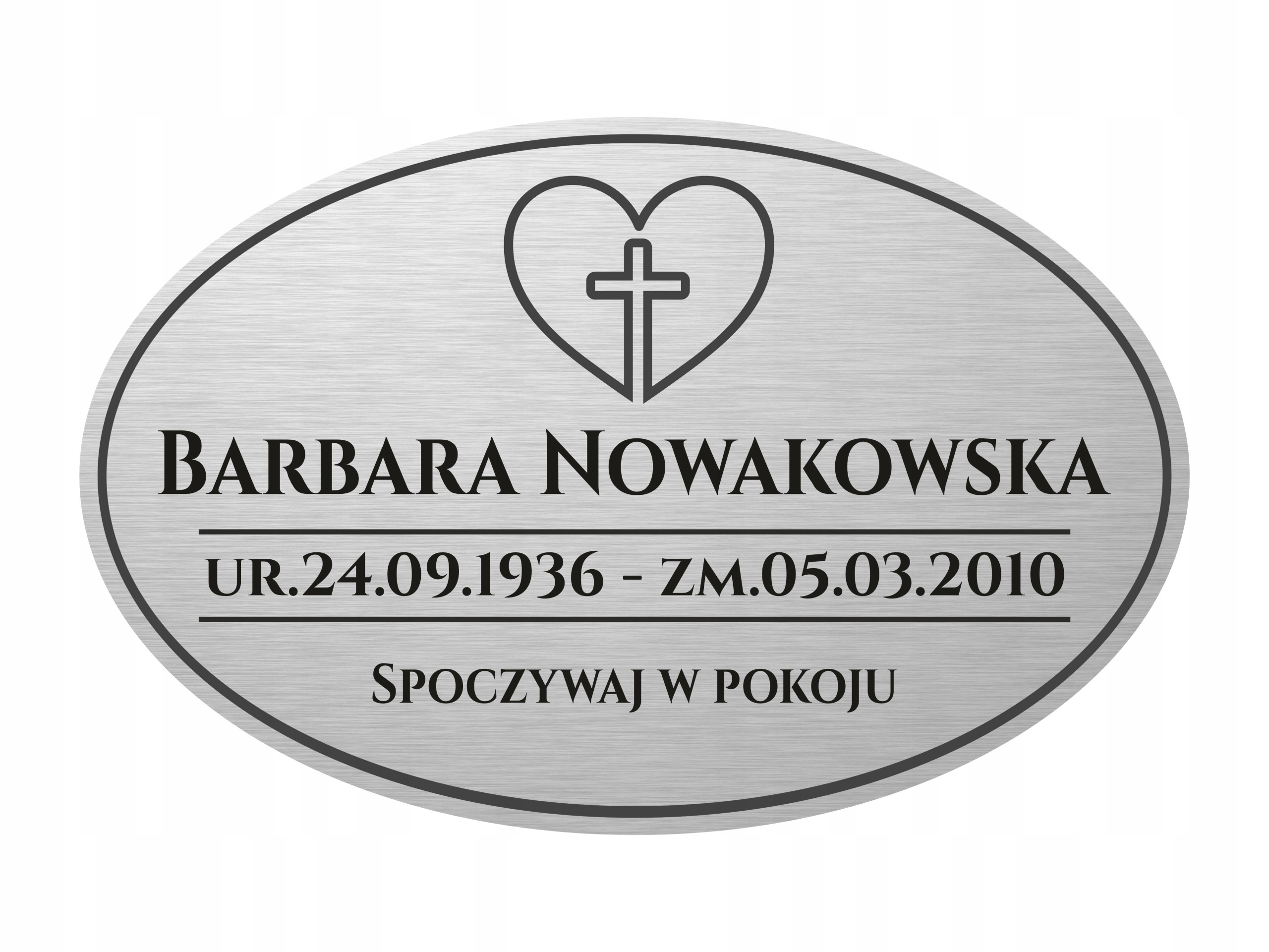 

Tablica Nagrobkowa 35x22cm na grób, pomnik, krzyż