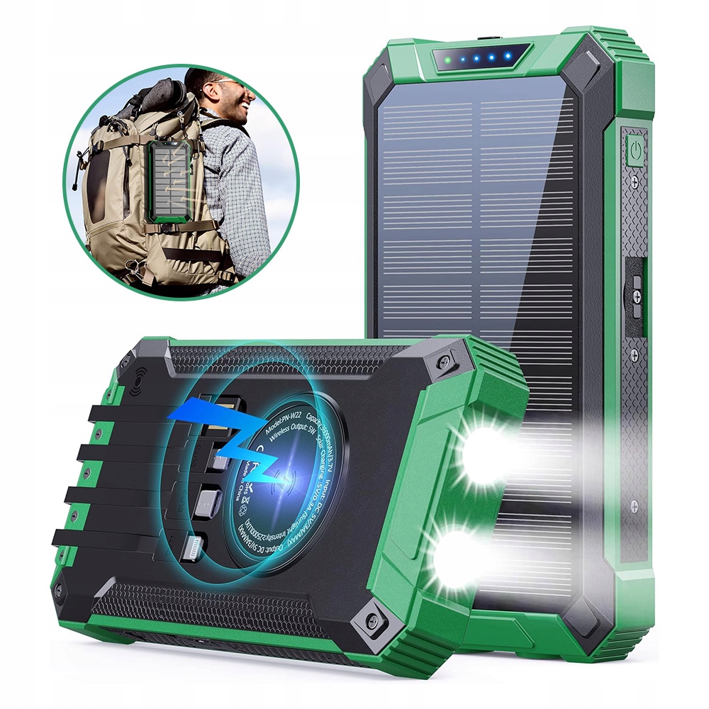 Solární Powerbanka Power Bank Usb 10000 Mah