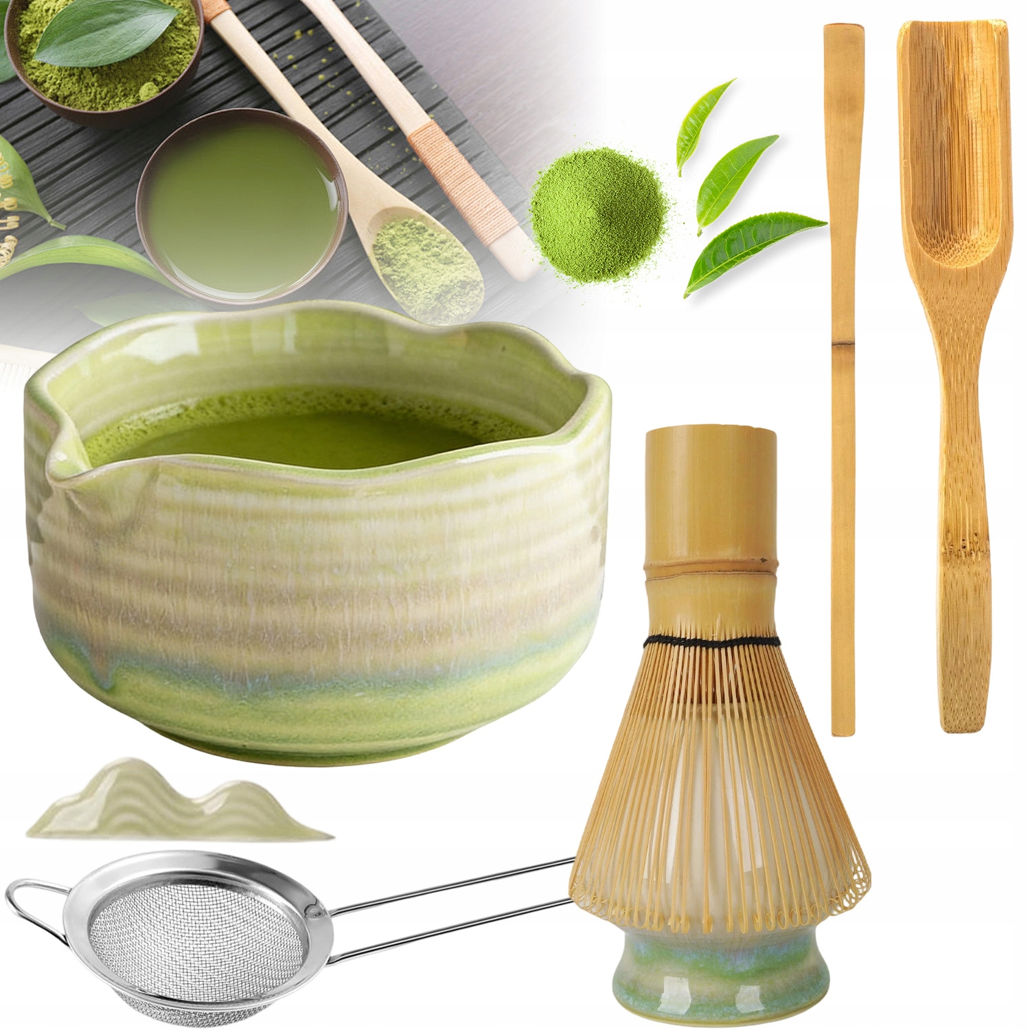 Zestaw Do Herbaty Matcha, Zestaw Mioteł Matcha, Z Trzepaczką Do Matchy 7W1