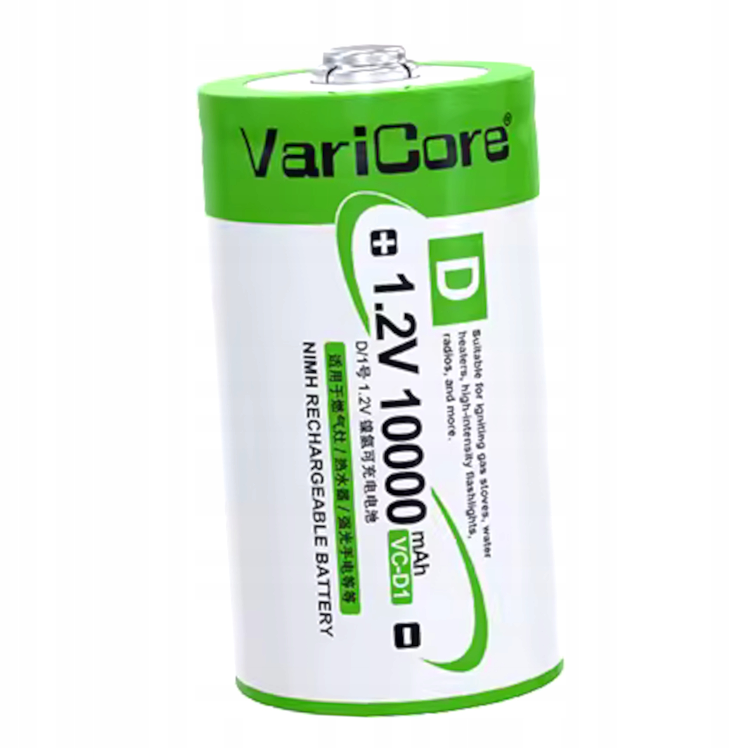 Akumulátor baterie s článkem VariCore VC-D1 D (R20) Ni-MH 1.2V 10000mAh 4 ks
