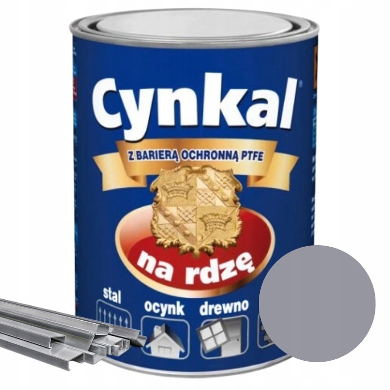 Cynkal Uniwersal Akryl Farba na Rdzę Szary Jasny Gruntoemalia 2,5L Ral 7040