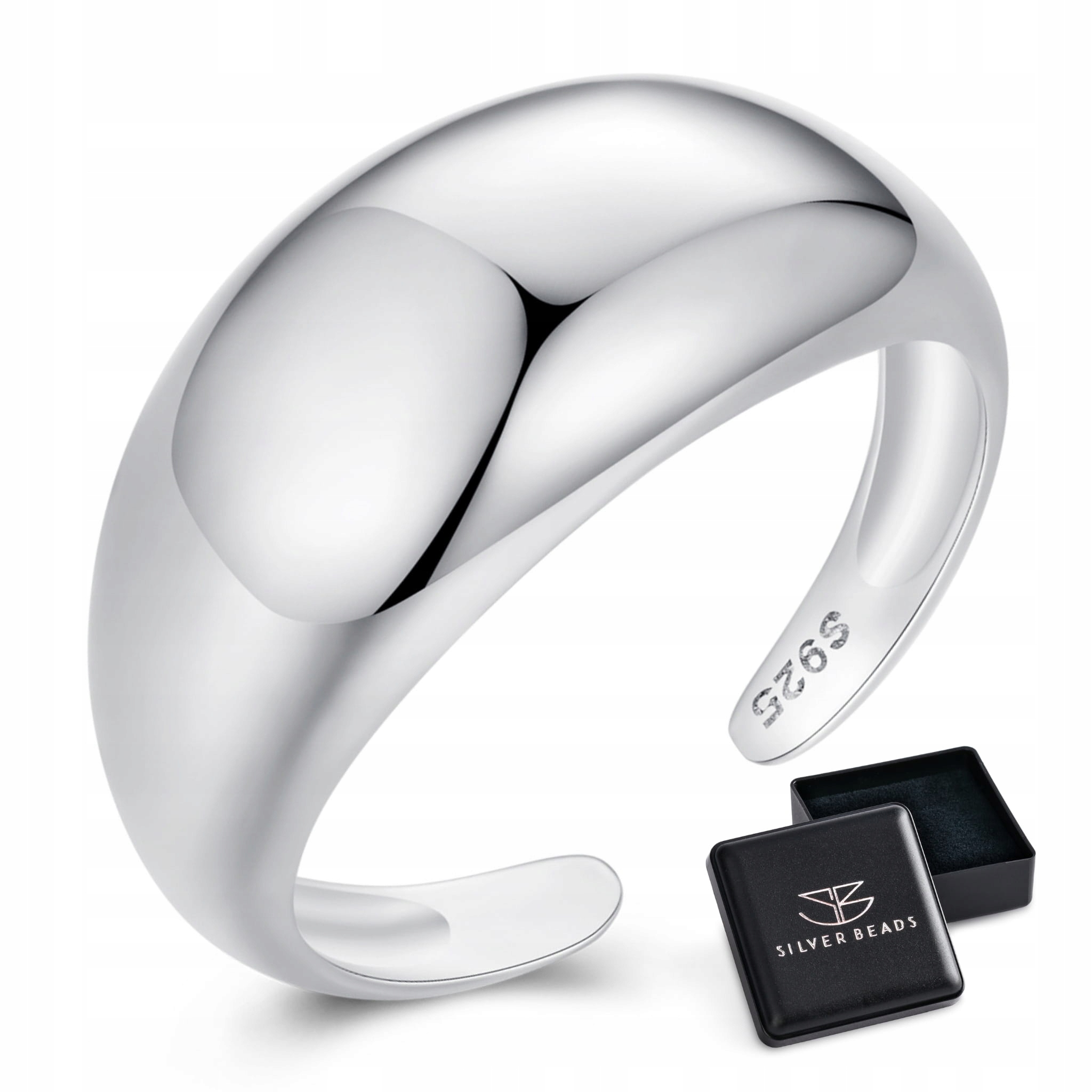 P018U Srebrny pierścionek uniwersalny dmuchany srebro 925